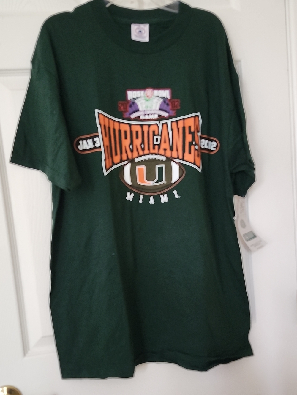 Vintage, Miami Hurricanes,Dark Green T‑Shirt with Logo